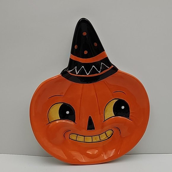 Johanna Parker Halloween Character Plate - Smiling Pumpkin - Picture 1 of 3